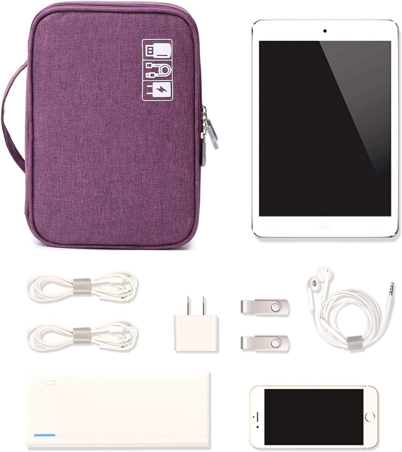 Stay organized on the go with our stylish Purple Travel Cable Organizer Bag! Perfect for all your electronic accessories like chargers, cords, and more! #TravelEssentials #Organization