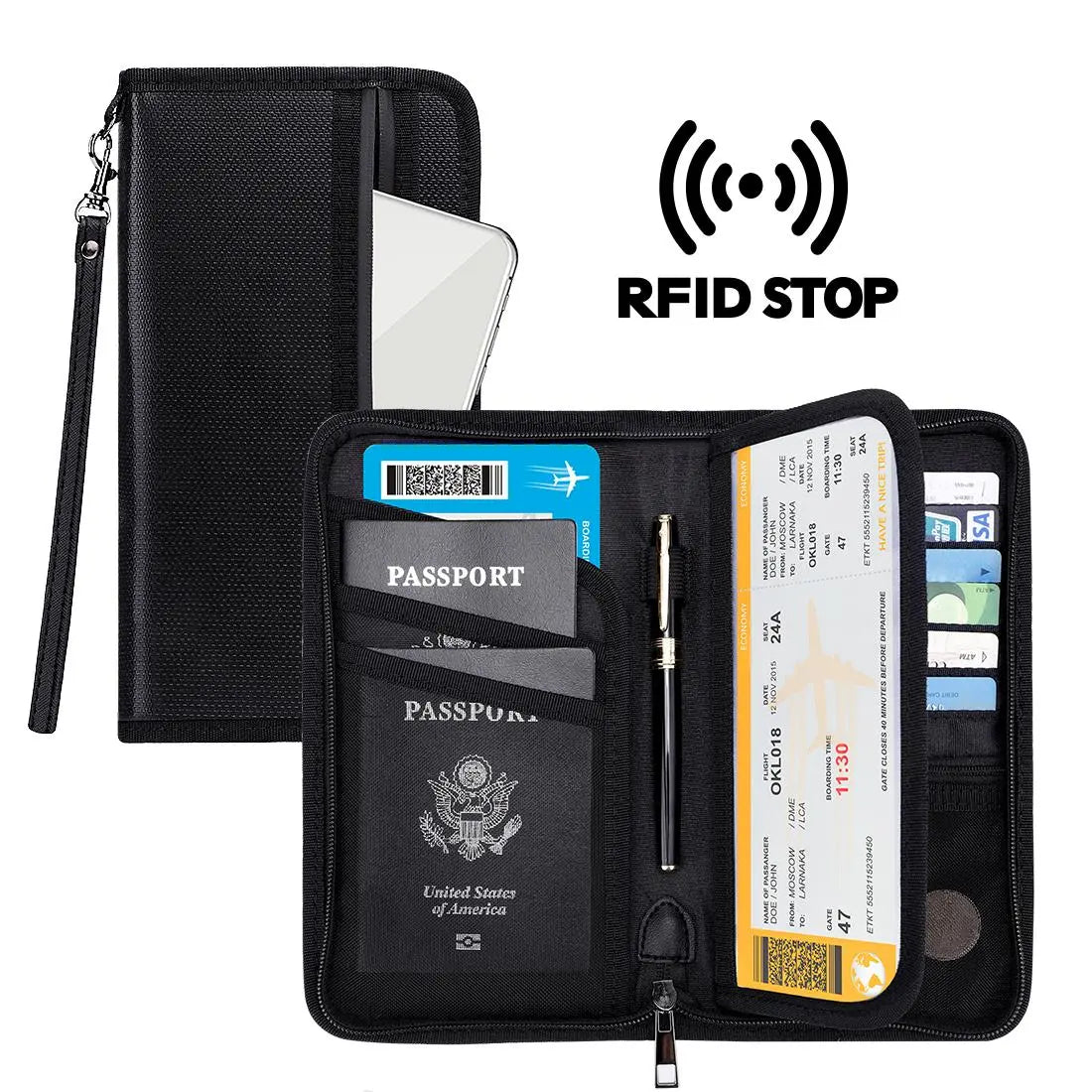 Multi-Pocket Fireproof Fireproof Faraday Privacy Bag, 1 Count EMP & RFID Blocking Bag, Anti-Tracking & Fireproof Key Fob Protector for Phones