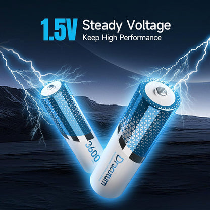 Rechargeable Lithium AA Batteries 8-Pack with Charger, 1.5V 3600Mwh Long Lasting Double a Battery for Blink Camera, Xbox Controller, Trail Camera, Smart Lock, Toys