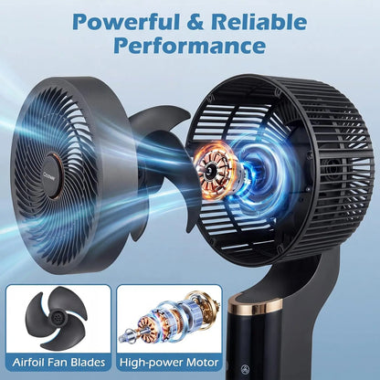 COSTWAY Pedestal Fan for Bedroom, Compact Oscillating Standing Fan with 70° Oscillation, 90° Tilt, 3 Adjustable Heights, 8 Speeds, 12H Timer & Remote, Quiet Table Fan for Home Office
