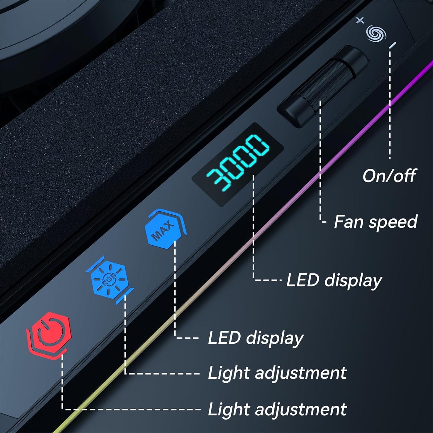 Ultimate Gaming Laptop Cooling Pad with Turbo Fan, RGB Lighting, and Adjustable Heights for Enhanced Performance