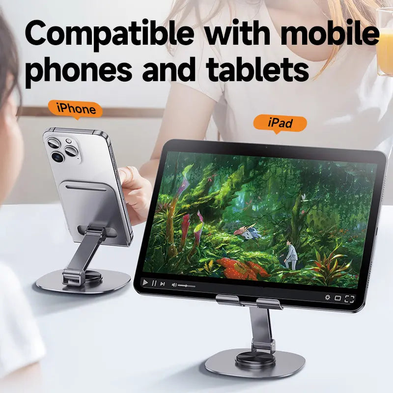 360-Degree Stable Cellphone & Tablet Mount, Adjustable Compact Phone Holder with Ultra-Strong Support, Portable Electronics Accessories