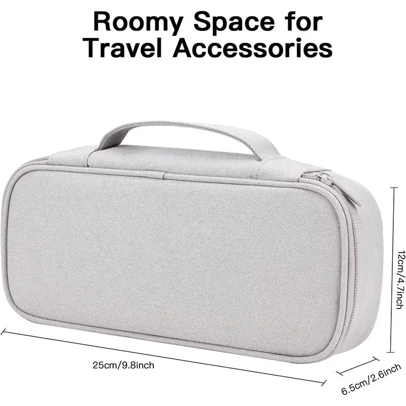 Travel Electronics Organizer Bag, Portable Carrying Case for Cables, Charger and Cords, Power Bank, Tech Accessories & Hard Drive, Travel Accessories, Durable Pouch
