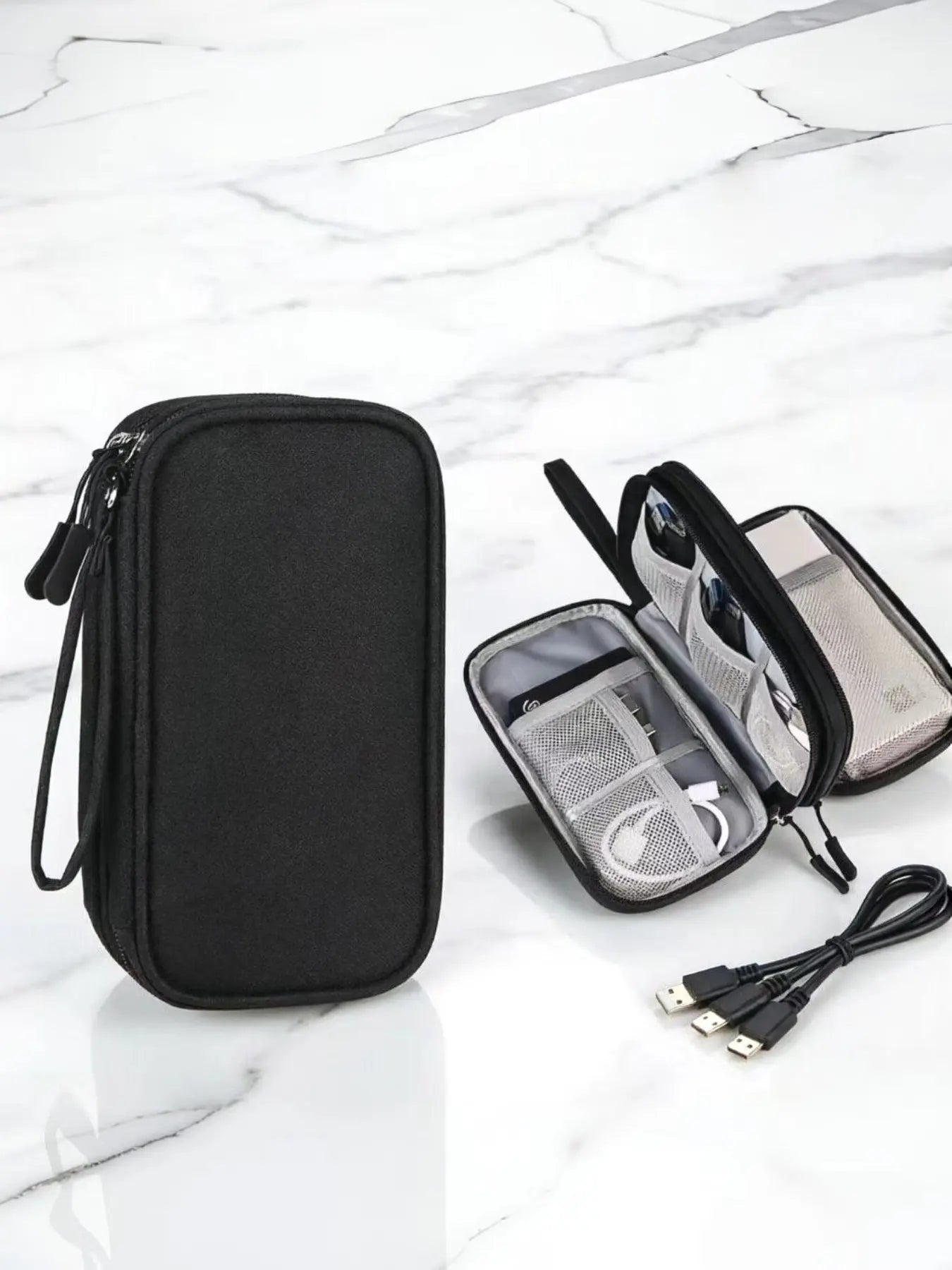 Digital Accessories Storage Bag, Electronics Travel Organizer, Compartments for Cables, Phone Cases, Wallets, Jewelry, Travel Organizer Bags
