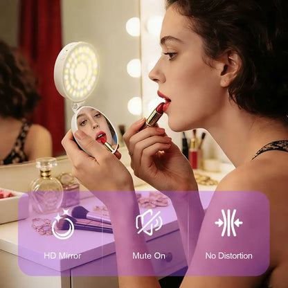 Summervibes 4-In-1 Magnetic Selfie Light, 360° Full-Ring LED Light with No Dead Angles, 3 Light Modes with Adjustable Brightness, Rechargeable & Portable with Built-In Phone Stand, On-The-Go Essential for Makeup & Selfies