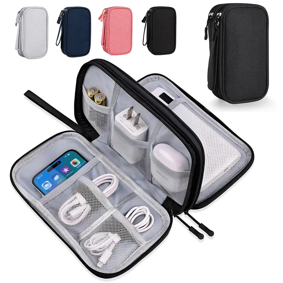 Electronics Travel Organizer,Portable Waterproof Electronic Travel Storage Bag for Small Charging Cord Storage,Charger,Small Electronics,Sd Card Etc,For Travel,Business