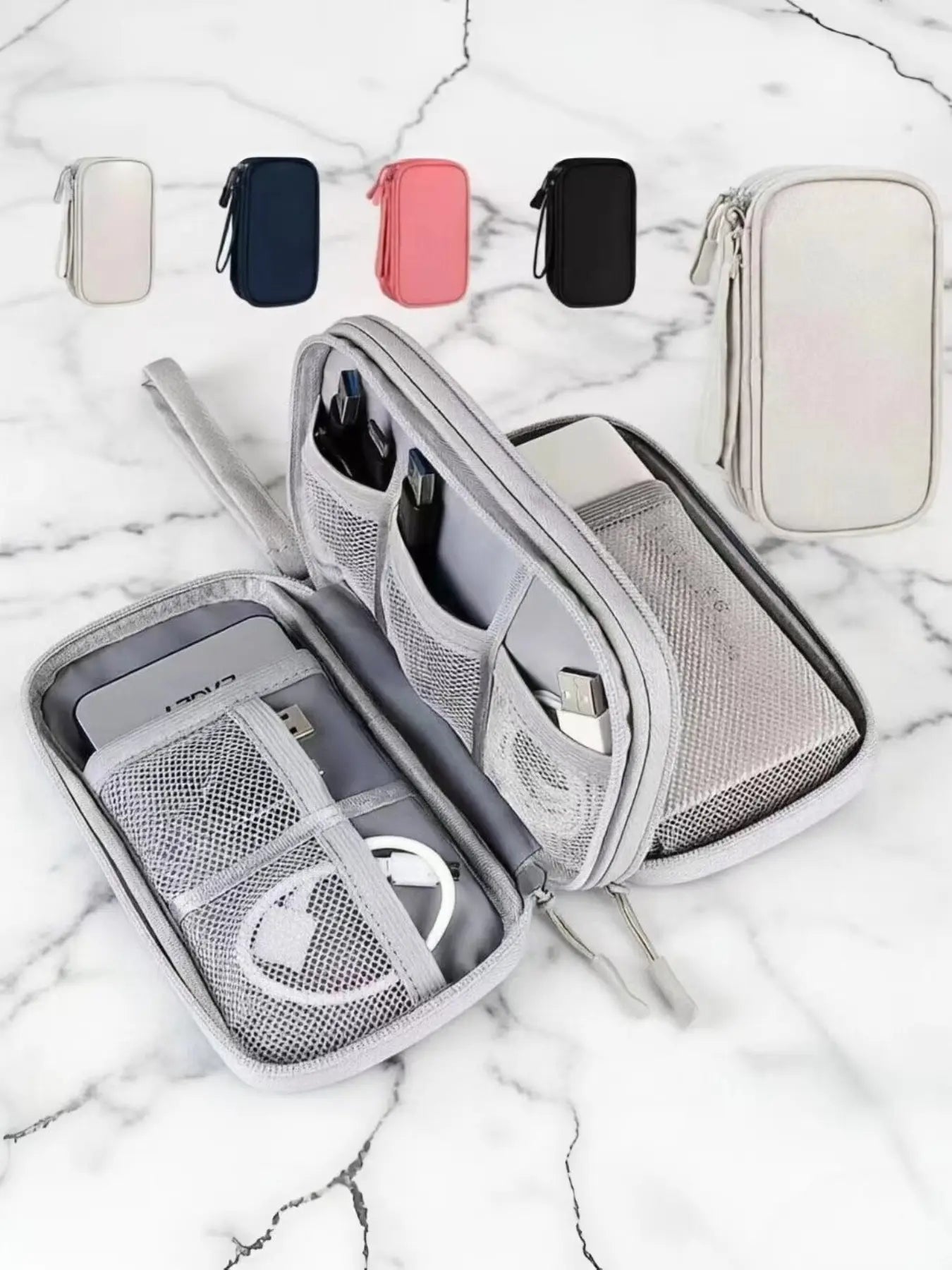 Digital Accessories Storage Bag, Electronics Travel Organizer, Compartments for Cables, Phone Cases, Wallets, Jewelry, Travel Organizer Bags