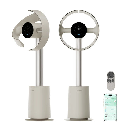 DREAME MF10 Bladeless Tower Fan for Bedroom, Smart Standing Fan with 270° Spatial Airflow for Whole-Room Circulation, 59Ft/S High Velocity, 10 Speeds 3 Modes, Temperature-Adaptive Airflow, Mf10-Beige