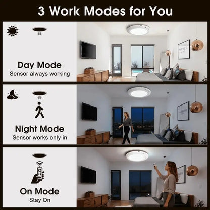 Rechargeable Wireless Sensor Ceiling Light with Remote Control and USB Charging for Versatile Indoor and Outdoor Use