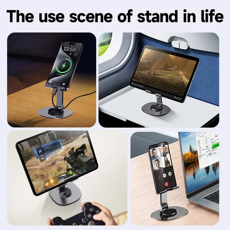 360-Degree Stable Cellphone & Tablet Mount, Adjustable Compact Phone Holder with Ultra-Strong Support, Portable Electronics Accessories