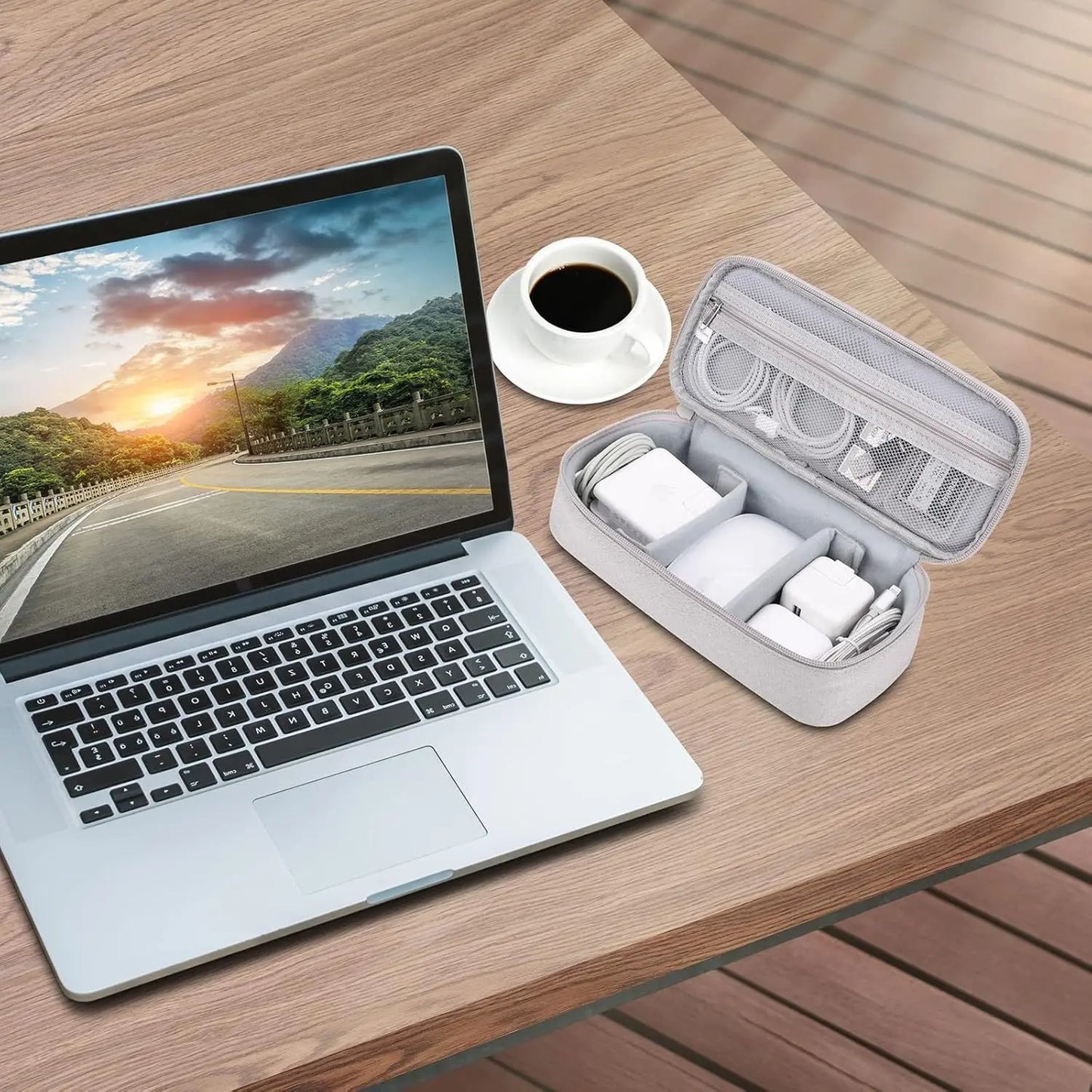 Travel Electronics Organizer Bag, Portable Carrying Case for Cables, Charger and Cords, Power Bank, Tech Accessories & Hard Drive, Travel Accessories, Durable Pouch