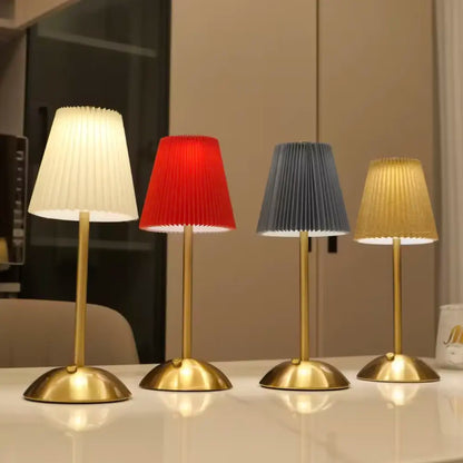 Kiwi Glow Wireless Brass Finish Desk Lamp with Umbrella Shade and USB-C Charging