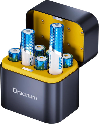 Rechargeable Lithium AA Batteries 8-Pack with Charger, 1.5V 3600Mwh Long Lasting Double a Battery for Blink Camera, Xbox Controller, Trail Camera, Smart Lock, Toys