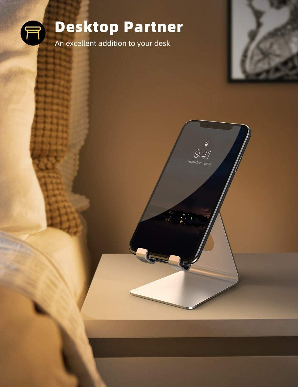 Stylish Cell Phone Stand for Enhanced Desk Organization - Compatible with All Smartphones