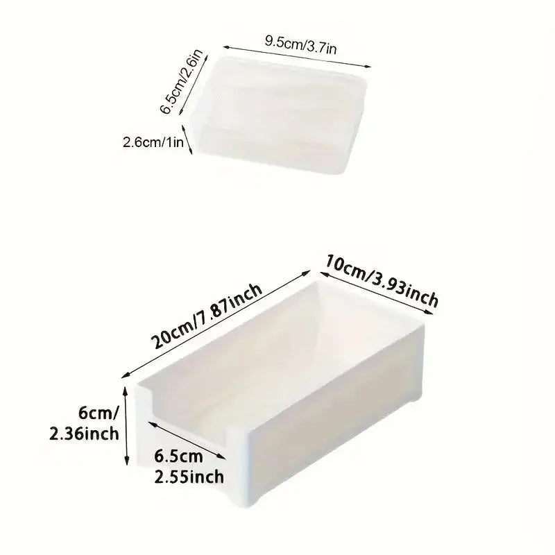 Homenhome 8-Pack Polypropylene Storage Organizer Box Set - 7-In-1 Compact Transparent Plastic Boxes (20X10X7.5Cm) for Tangle-Free Cord Management, Desk Tidy in Home & Office