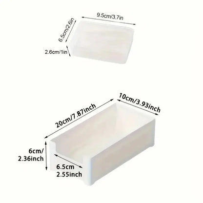 Homenhome 8-Pack Polypropylene Storage Organizer Box Set - 7-In-1 Compact Transparent Plastic Boxes (20X10X7.5Cm) for Tangle-Free Cord Management, Desk Tidy in Home & Office
