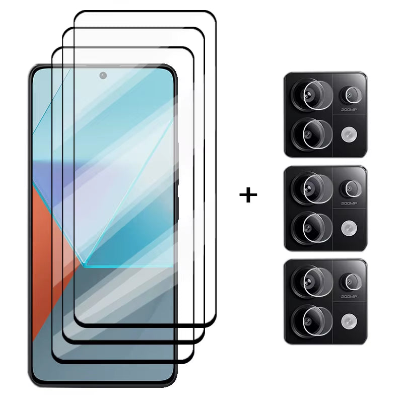 Upgrade Your Redmi Note 13 Pro with Our 6-in-1 Full Cover Tempered Glass Screen Protector! 📱✨